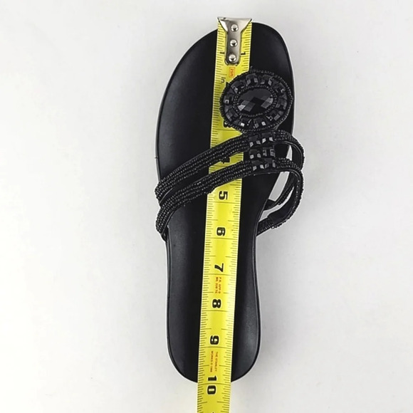 Kenneth Cole Reaction Women's Black  Glam Slam Flat Sandals Beaded Thong Size 8 - Picture 11 of 11